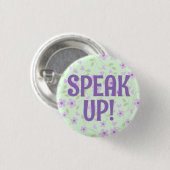 話可愛い紫のフローラ懸命 缶バッジ (正面&裏面)