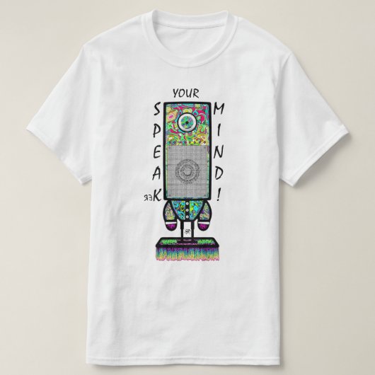話心のモットー(カラフルサイクロプスロボット) Tシャツ (デザイン正面)