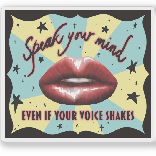 話心、投票、活動家 シール (正面)