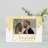 話題のメリークリスマスの写真 箔シーズンカード (立ち正面)