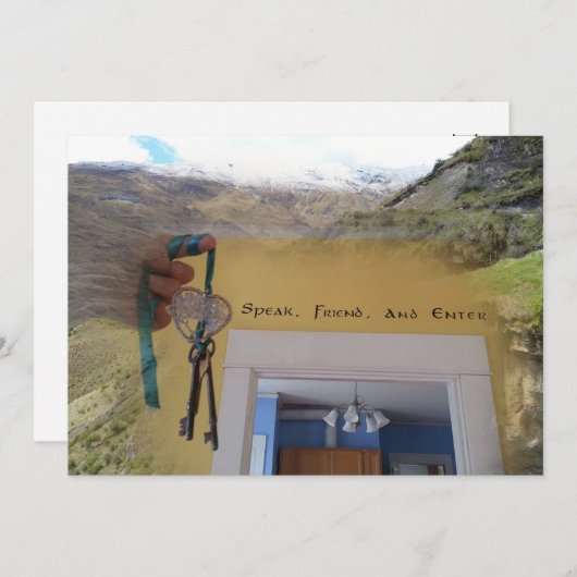 話、友達と入力引っ越し祝いパーティーパーティー招待状 招待状 (正面/裏面)