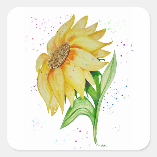 話Jesus Sunflower スクエアシール (正面)