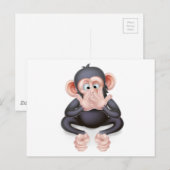 話No Evil  Cartoon Monke ポストカード (正面/裏面)