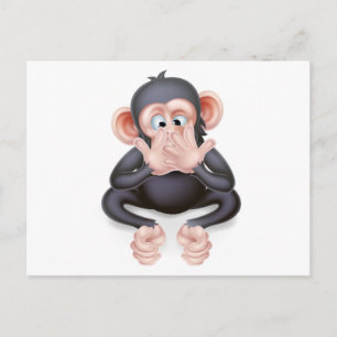 話No Evil Cartoon Monke ポストカード