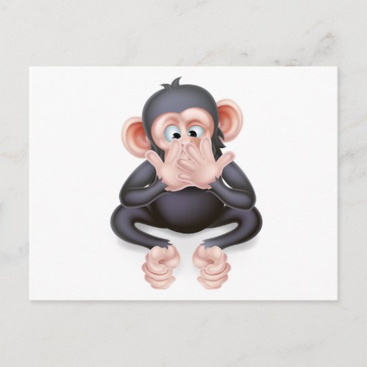話No Evil  Cartoon Monke ポストカード (正面)