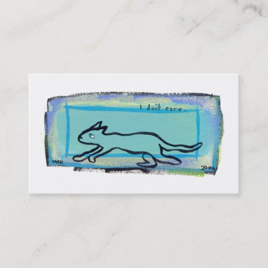 詳しい猫のカッコいいのモダンなヒップスターのおもしろいの芸術-私は気になりません 名刺 (正面)