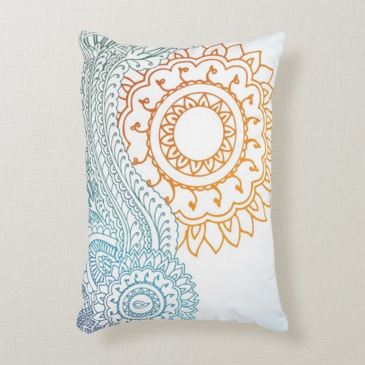 詳しいhennaの抽象芸術の日の出 アクセントクッション (正面(垂直))