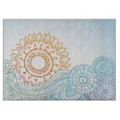 詳しいhennaの抽象芸術の日の出 カッティングボード (正面)