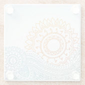 詳しいhennaの抽象芸術の日の出 ガラスコースター (裏面)
