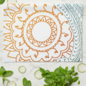 詳しいhennaの抽象芸術の日の出 キッチンタオル (折り畳み)