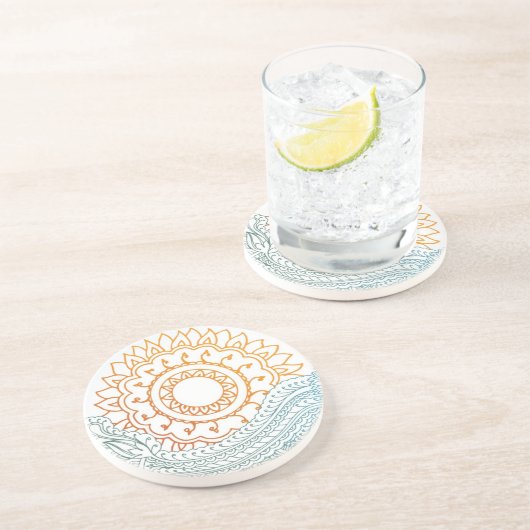 詳しいhennaの抽象芸術の日の出 コースター (側面)