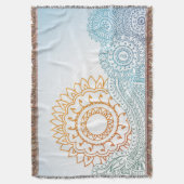 詳しいhennaの抽象芸術の日の出 スローブランケット (正面縦)