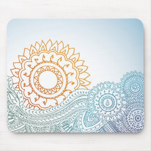 詳しいhennaの抽象芸術の日の出 マウスパッド (正面)