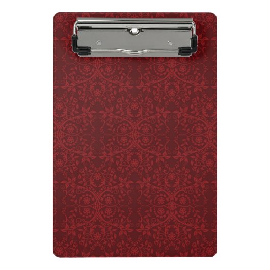 詳しく赤い花模様の壁紙 ミニクリップボード (正面)