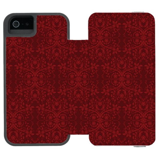 詳しく赤い花模様の壁紙 INCIPIO iPhoneウォレットケース (フォリオ Open)