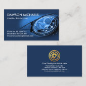 詳スタイリッシュ細なブルースポーツカー自動車運転手 名刺 (正面/裏面)