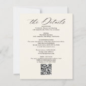 詳細およびQRコード結婚のエンクロージャカード (正面)