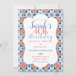 詳細なかわいらしタイルデザイン 招待状