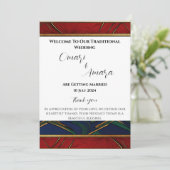 詳細なアフロセントリックな披露宴プログラム 招待状 (スタンド正面)