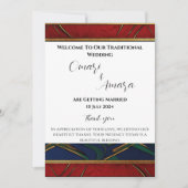 詳細なアフロセントリックな結婚式の受付プログラム 招待状 (正面)