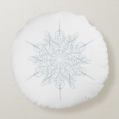 詳細なエレガントアイスブルースノーフレーククリスマス ラウンドクッション (裏面)