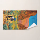 詳細なカウボーイアート | 銅峡谷シーン バスタオルセット (ハンドタオル)