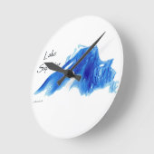 詳細なスペリオル湖 ラウンド壁時計 (傾斜)