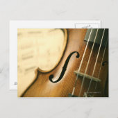 詳細なバイオリン ポストカード (正面/裏面)