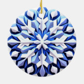 詳細なブルースノーフレーク セラミックオーナメント (裏面)