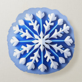 詳細なブルースノーフレーク ラウンドクッション