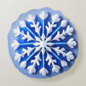 詳細なブルースノーフレーク ラウンドクッション (裏面)
