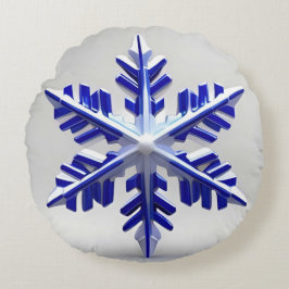 詳細なブルースノーフレーク ラウンドクッション
