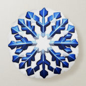 詳細なブルースノーフレーク ラウンドクッション (裏面)