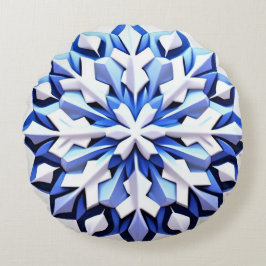 詳細なブルースノーフレーク ラウンドクッション