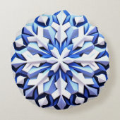 詳細なブルースノーフレーク ラウンドクッション (裏面)