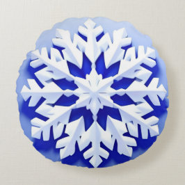 詳細なブルースノーフレーク ラウンドクッション
