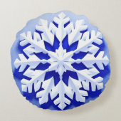 詳細なブルースノーフレーク ラウンドクッション (裏面)