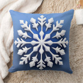 詳細なホワイトスノーフレークデザイン クッション (ブランケット)