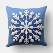 詳細なホワイトスノーフレークデザイン クッション (裏面)