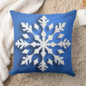詳細なホワイトスノーフレークデザイン クッション (ブランケット)