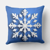 詳細なホワイトスノーフレークデザイン クッション (裏面)