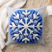 詳細なホワイトスノーフレークデザイン クッション (ブランケット)