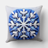 詳細なホワイトスノーフレークデザイン クッション (裏面)