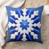 詳細なホワイトスノーフレークデザイン クッション (ブランケット)