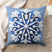 詳細なホワイトスノーフレークデザイン クッション (ブランケット)