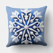 詳細なホワイトスノーフレークデザイン クッション (裏面)