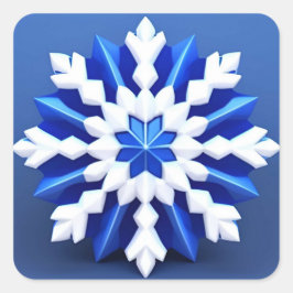 詳細なホワイトスノーフレークデザイン スクエアシール