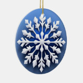 詳細なホワイトスノーフレークデザイン セラミックオーナメント (右)