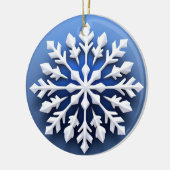 詳細なホワイトスノーフレークデザイン セラミックオーナメント (左)