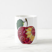 詳細なリンゴのアートマグ コーヒーマグカップ (中央)